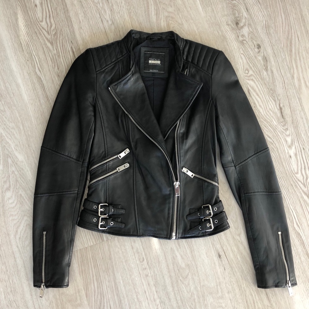 SOLD - Zara Trafaluc Moto Style Leather Jacket XS